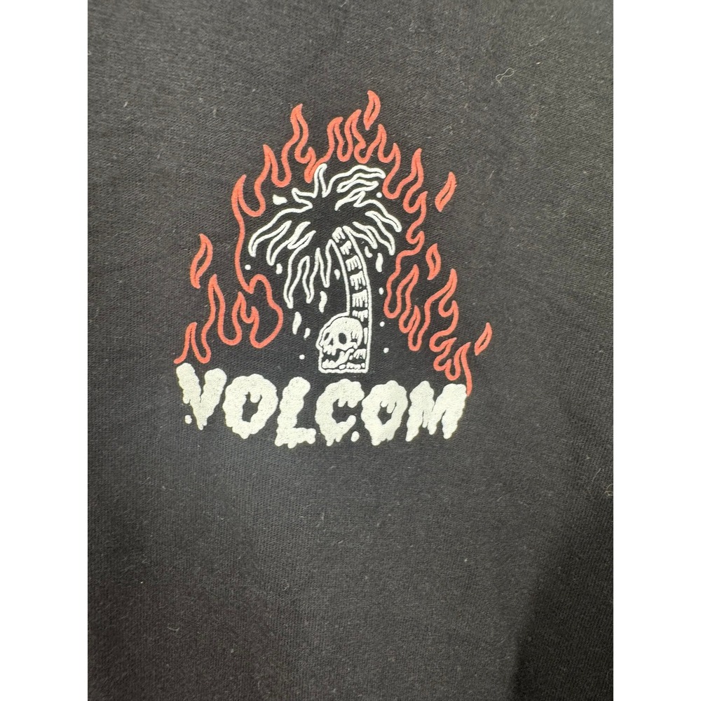 Volcom Burntout Long Sleeve Skeleton Graphic T-Shirt Men's Black Palm Tree Large - Picture 5 of 6
